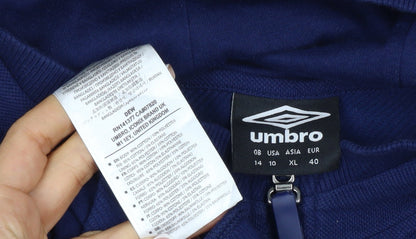 Additional view of Umbro Teens Blue XL England Rugby O2 Full Zip Hooded Hoodie
