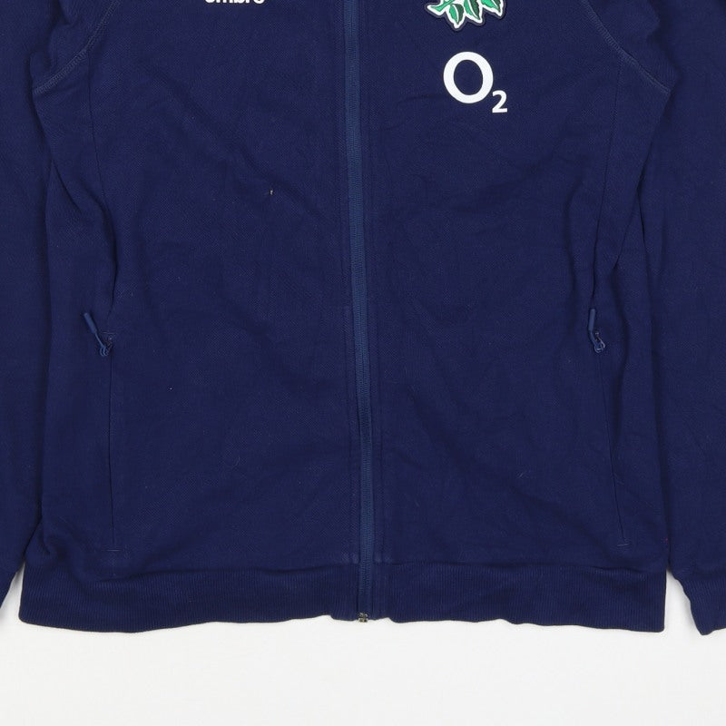 Additional view of Umbro Teens Blue XL England Rugby O2 Full Zip Hooded Hoodie