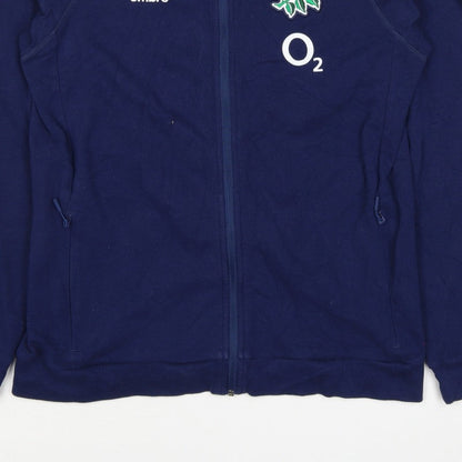 Additional view of Umbro Teens Blue XL England Rugby O2 Full Zip Hooded Hoodie
