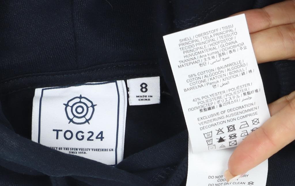 TOG24 Women’s Black UK 8 Pullover Hoodie Logo Pockets