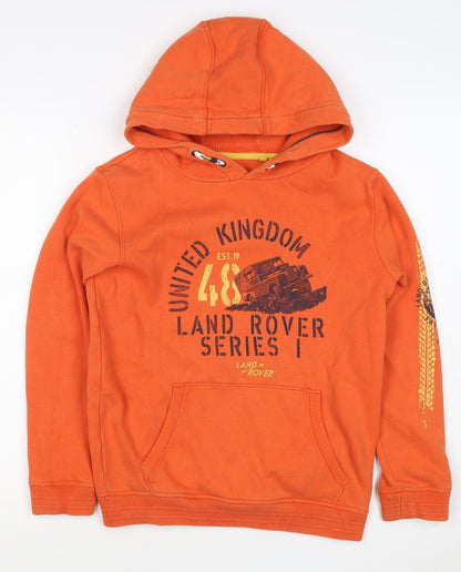 FatFace Boys Orange Land Rover Graphic Pullover Hoodie Age 10-11