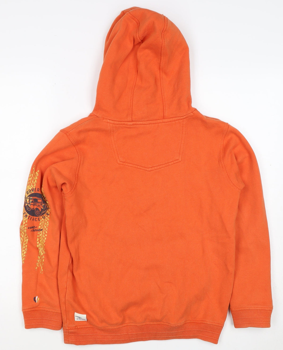 FatFace Boys Orange Land Rover Graphic Pullover Hoodie Age 10-11