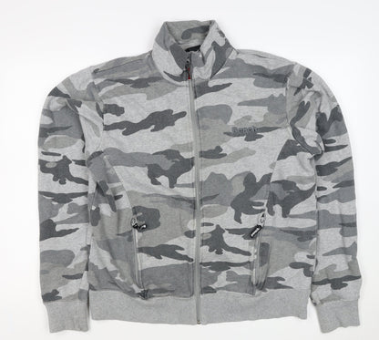 Bench Men’s Grey Camo Full Zip High Neck Sweatshirt Size L