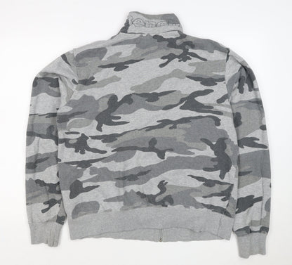 Bench Men’s Grey Camo Full Zip High Neck Sweatshirt Size L
