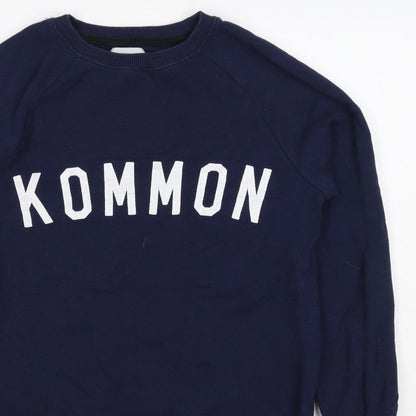 Kommon Universe Men’s Blue S Kommon Logo Graphic Crew Neck Sweatshirt