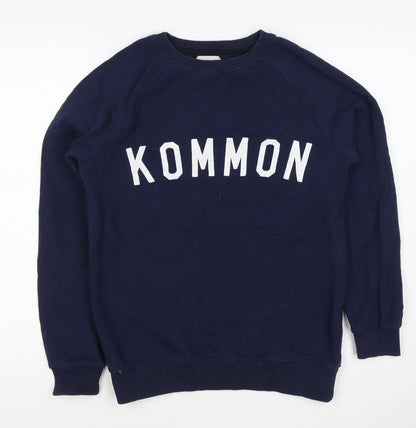 Kommon Universe Men’s Blue S Kommon Logo Graphic Crew Neck Sweatshirt