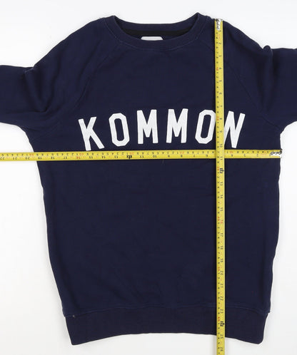 Kommon Universe Men’s Blue S Kommon Logo Graphic Crew Neck Sweatshirt