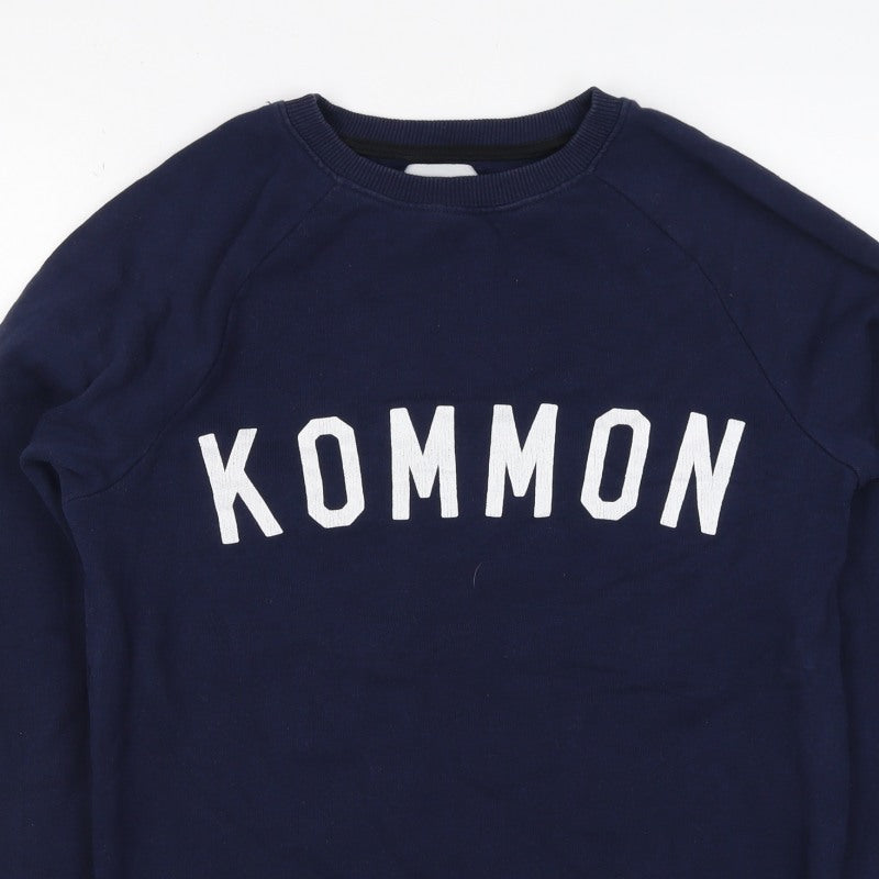 Kommon Universe Men’s Blue S Kommon Logo Graphic Crew Neck Sweatshirt