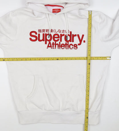 Superdry Men’s White XL Pullover Hoodie Red Athletics Logo Graphic