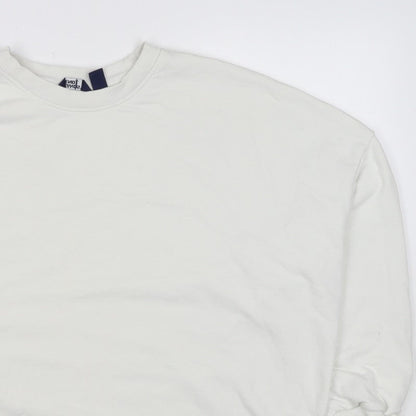 Lands' End Women's White XL Relaxed Crew Neck Pullover Sweatshirt