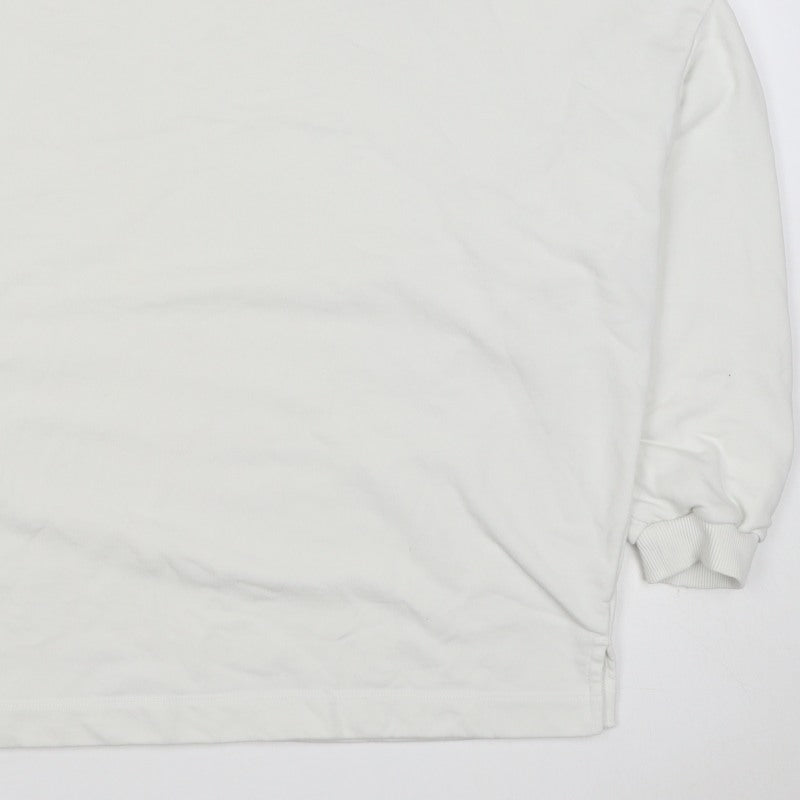 Lands' End Women's White XL Relaxed Crew Neck Pullover Sweatshirt