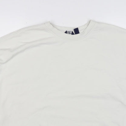 Lands' End Women's White XL Relaxed Crew Neck Pullover Sweatshirt