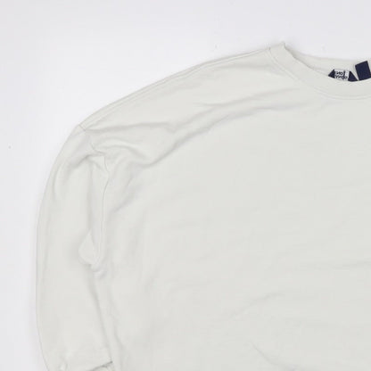 Lands' End Women's White XL Relaxed Crew Neck Pullover Sweatshirt
