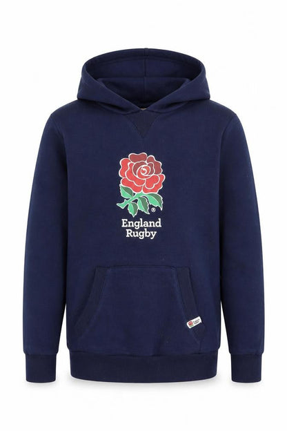 England Rugby Boys Navy Pullover Hoodie 13 Years 158cm Rose Logo