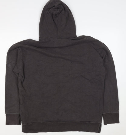 River Island Men’s Black M Distressed Pullover Hoodie Kangaroo Pocket