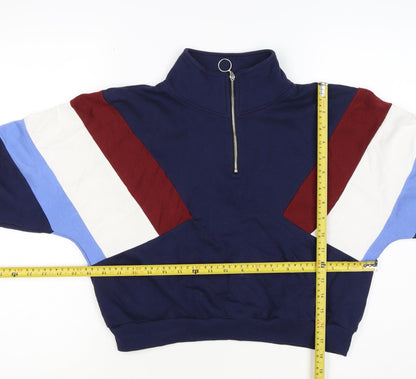 H&M Divided Women’s Multicoloured 1/4 Zip High Neck Jumper Size S