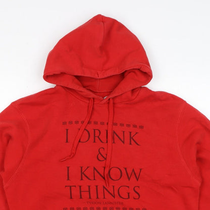 HBO Men’s Red M Pullover Hoodie Tyrion Lannister Quote Graphic