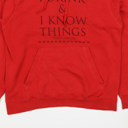 HBO Men’s Red M Pullover Hoodie Tyrion Lannister Quote Graphic