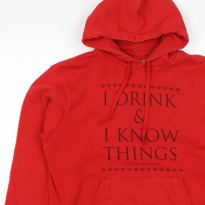 HBO Men’s Red M Pullover Hoodie Tyrion Lannister Quote Graphic