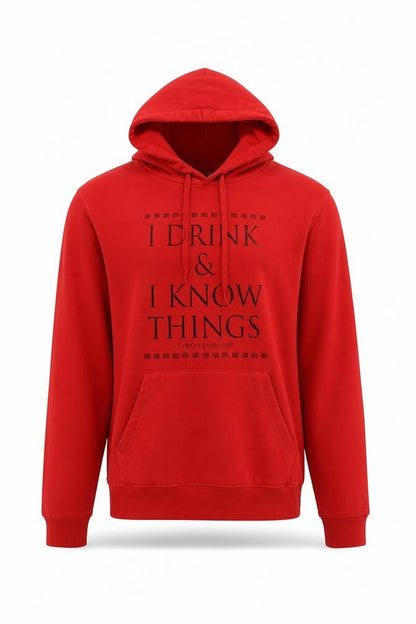 HBO Men’s Red M Pullover Hoodie Tyrion Lannister Quote Graphic