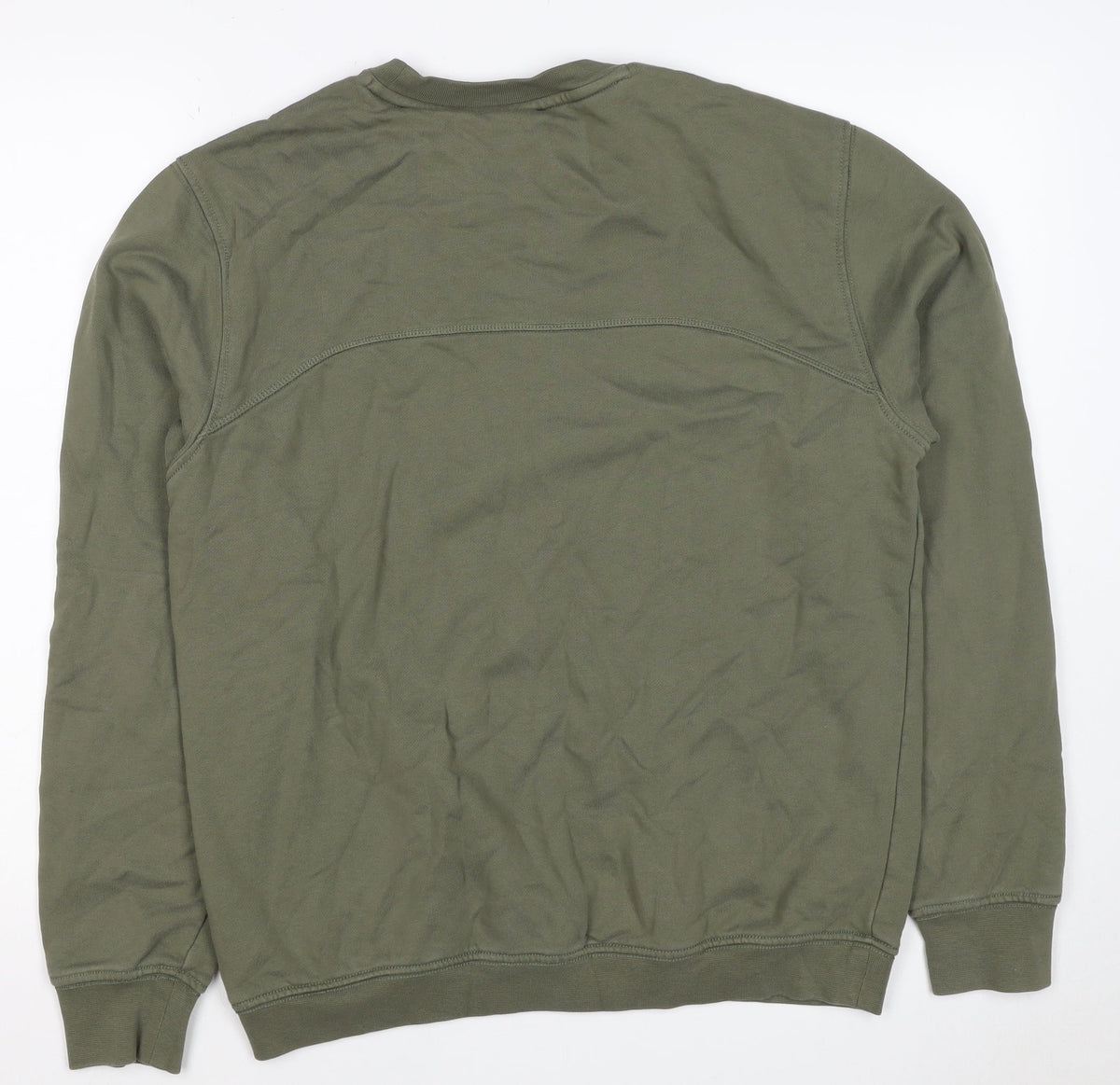 Napapijri Men’s Green M Pullover Crew Neck Logo Sweatshirt