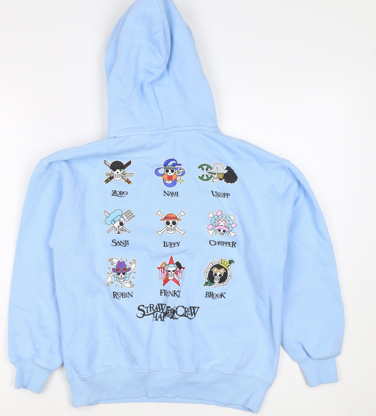 Zara Boys Blue 9-10 Years One Piece Luffy Graphic Print Pullover Hoodie
