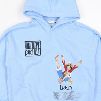 Zara Boys Blue 9-10 Years One Piece Luffy Graphic Print Pullover Hoodie