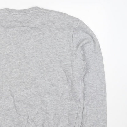 TU Men’s Grey Size S Crew Neck Pullover Fleece Sweatshirt