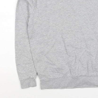 TU Men’s Grey Size S Crew Neck Pullover Fleece Sweatshirt