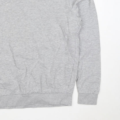 TU Men’s Grey Size S Crew Neck Pullover Fleece Sweatshirt