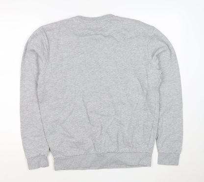 TU Men’s Grey Size S Crew Neck Pullover Fleece Sweatshirt