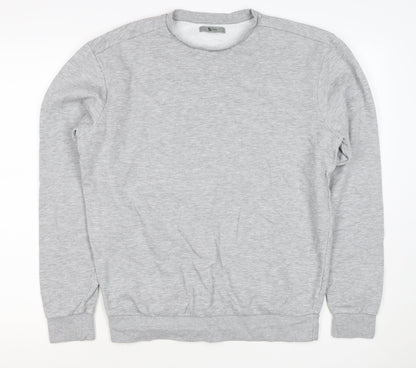 TU Men’s Grey Size S Crew Neck Pullover Fleece Sweatshirt