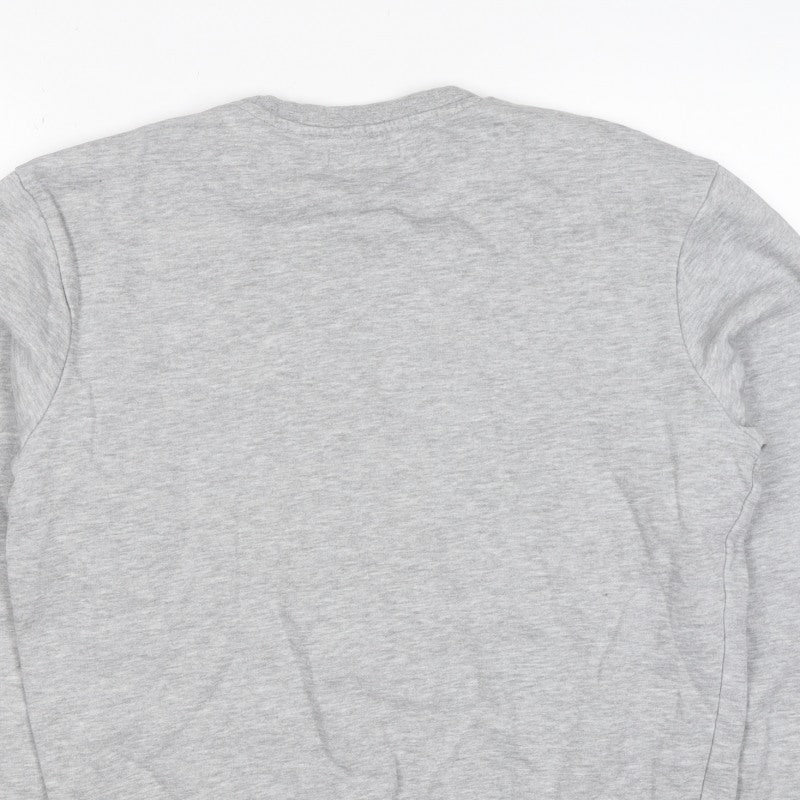 TU Men’s Grey Size S Crew Neck Pullover Fleece Sweatshirt