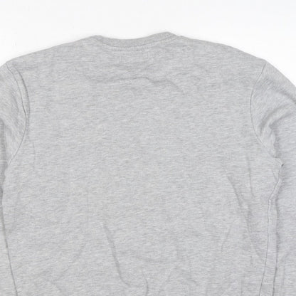 TU Men’s Grey Size S Crew Neck Pullover Fleece Sweatshirt