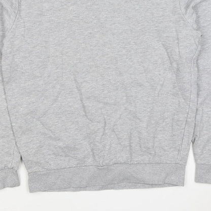 TU Men’s Grey Size S Crew Neck Pullover Fleece Sweatshirt