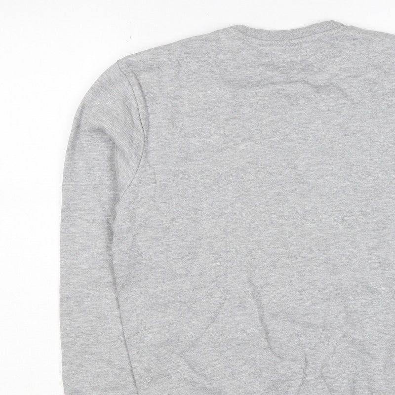 TU Men’s Grey Size S Crew Neck Pullover Fleece Sweatshirt