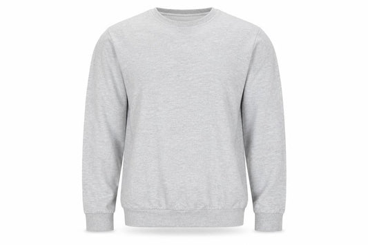 Front view of TU Men’s Grey, size S, Crew Neck Pullover Fleece Sweatshirt