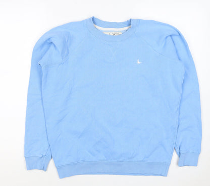 Jack Wills Women Blue UK 8 Pullover Fleece Logo Sweatshirt