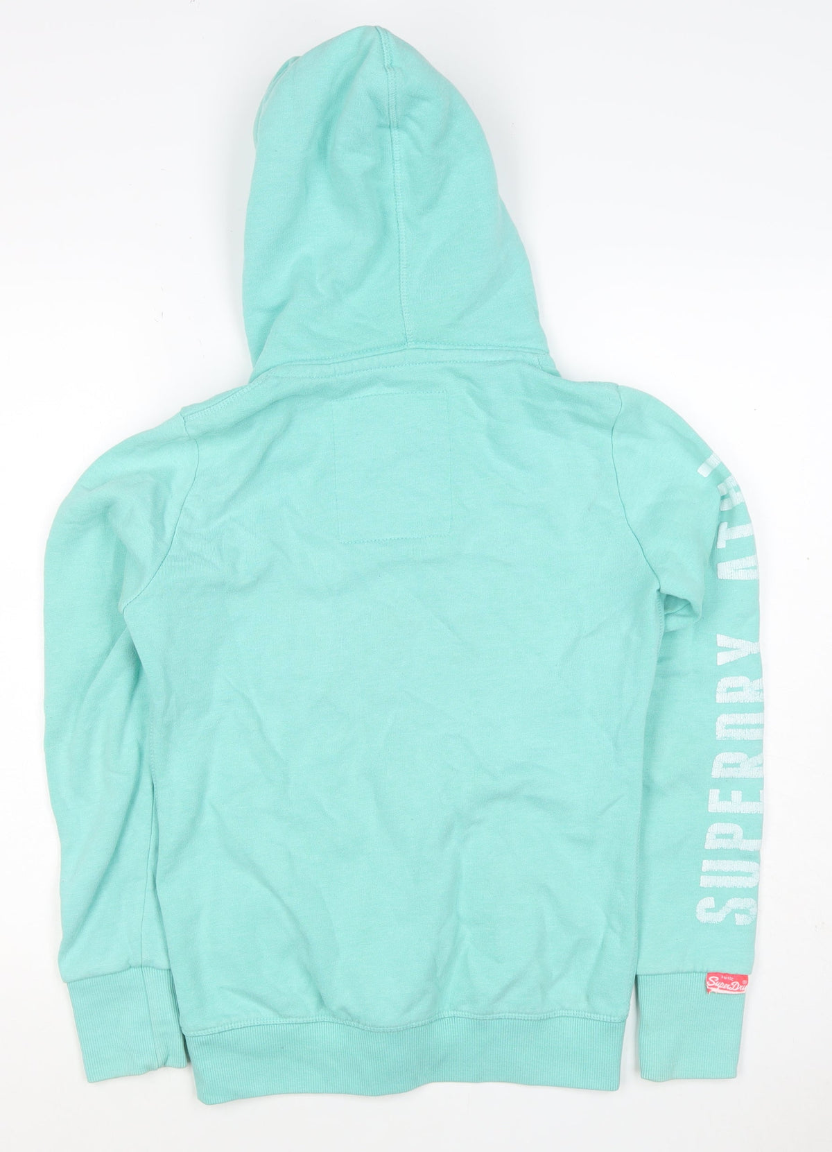 Superdry Women’s Green S Full Zip Hoodie Fleece Logo Pockets