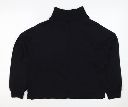 River Island Women’s Black M Roll Neck Pullover Sweatshirt Logo