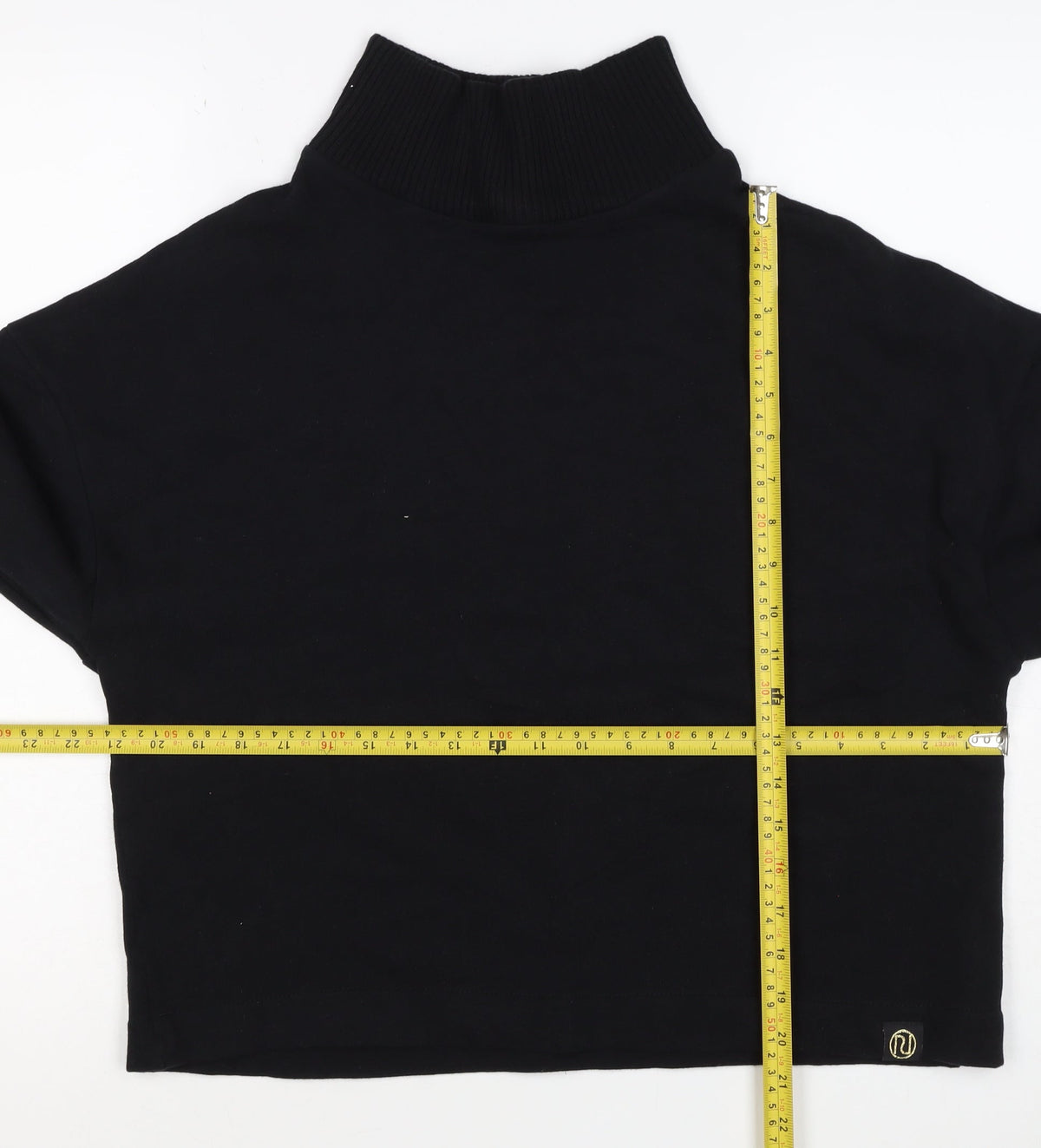 River Island Women’s Black M Roll Neck Pullover Sweatshirt Logo