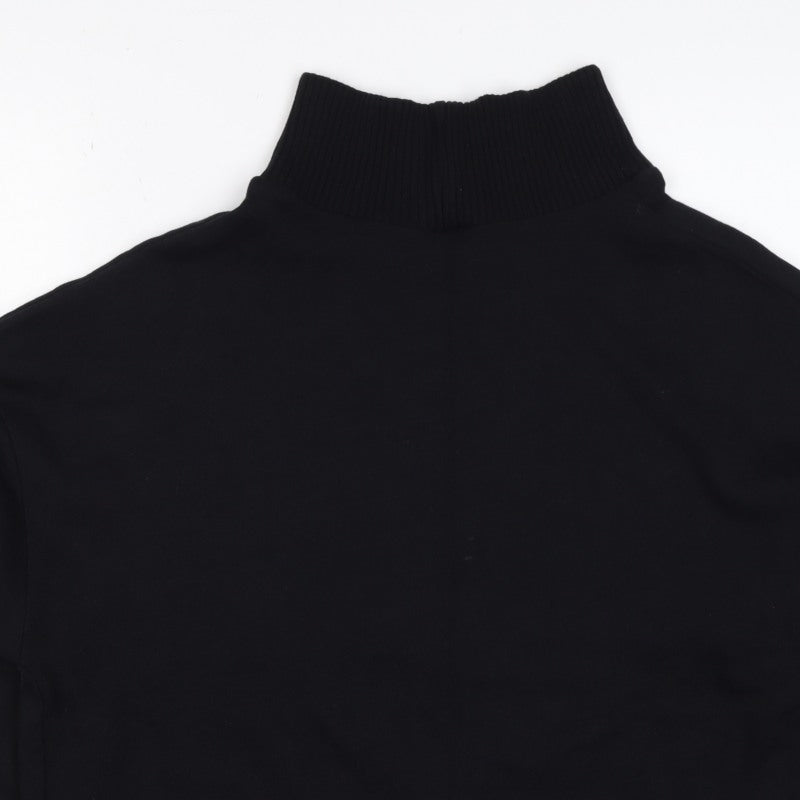 River Island Women’s Black M Roll Neck Pullover Sweatshirt Logo