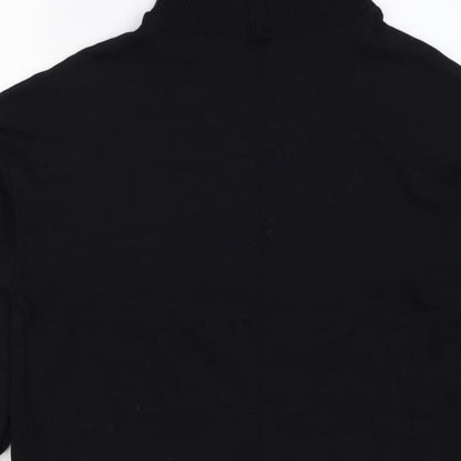 River Island Women’s Black M Roll Neck Pullover Sweatshirt Logo