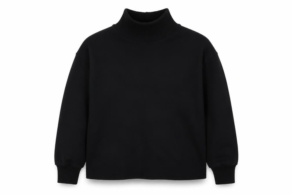 River Island Women’s Black M Roll Neck Pullover Sweatshirt Logo