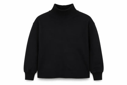River Island Women’s Black M Roll Neck Pullover Sweatshirt Logo