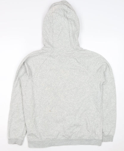 Nike Men's Grey S Pullover Hoodie Logo Pocket Cotton Blend