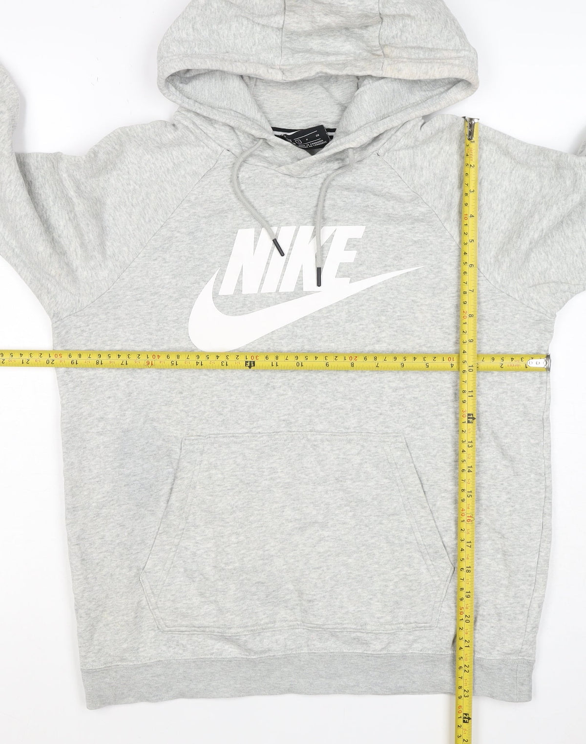 Nike Men's Grey S Pullover Hoodie Logo Pocket Cotton Blend