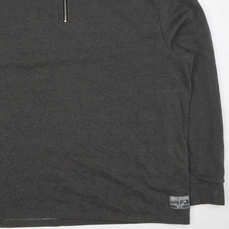 Additional view of Livegy Men’s Grey XL 1/4 Zip Fleece Lined High Neck Sweatshirt NYC
