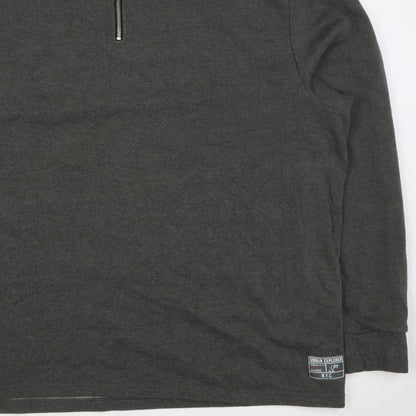 Additional view of Livegy Men’s Grey XL 1/4 Zip Fleece Lined High Neck Sweatshirt NYC