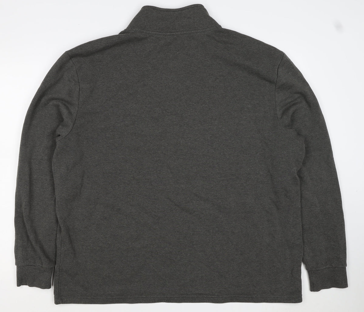 Close-up detail of Livegy Men’s Grey XL 1/4 Zip Fleece Lined High Neck Sweatshirt NYC